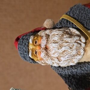 VINTAGE Santa Figurine with Sleigh Of Toys